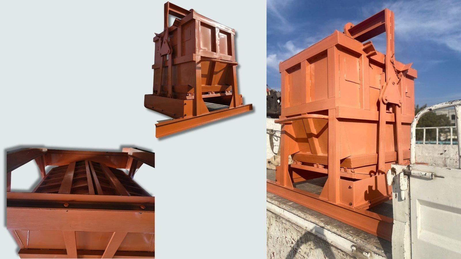 Concrete pouring bucket manufactured for GLOBAL Precast Industries LLC In Oman The Arab Contractors .